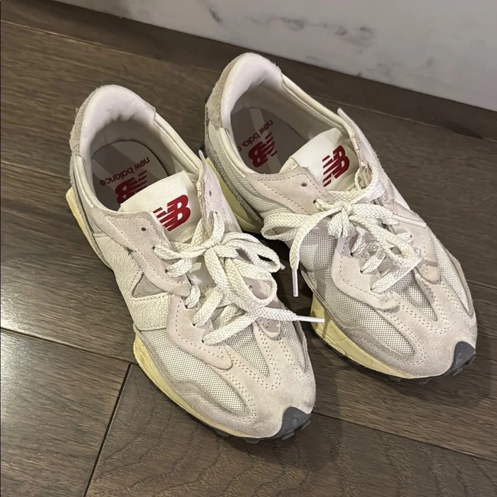 New Balance Women's Sneakers - Cream and Red - Picture 4 of 5